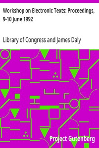 Workshop on Electronic Texts: Proceedings, 9-10 June 1992 — Library of Congress cover