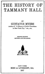 The History of Tammany Hall: Second Edition cover
