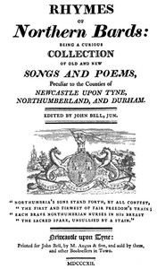 Rhymes of Northern Bards: Being a Curious Collection of Old and New Songs and Poems, Peculiar to the Counties of Newcastle upon Tyne, Northumberland, and Durham — Anonymous cover