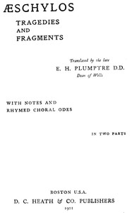 Æschylos Tragedies and Fragments cover
