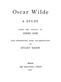 Oscar Wilde, a study — André Gide cover