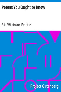 Poems You Ought to Know — Elia Wilkinson Peattie cover
