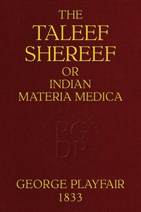 The Taleef Shereef; Or, Indian Materia Medica — Anonymous cover