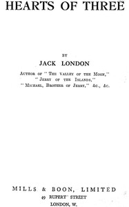 Hearts of three — Jack London cover