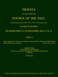 Travels to Discover the Source of the Nile, Volume 1 (of 5): In the years 1768, 1769, 1770, 1771, 1772 and 1773 — James Bruce cover