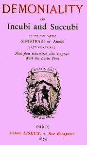 Demoniality; or, Incubi and Succubi — Ludovico Maria Sinistrari cover
