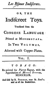Les Bijoux Indiscrets, or, The Indiscreet Toys — Denis Diderot cover