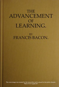 The Advancement of Learning cover