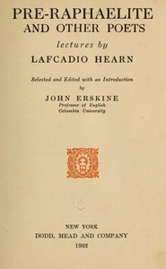 Pre-Raphaelite and other Poets — Lafcadio Hearn cover