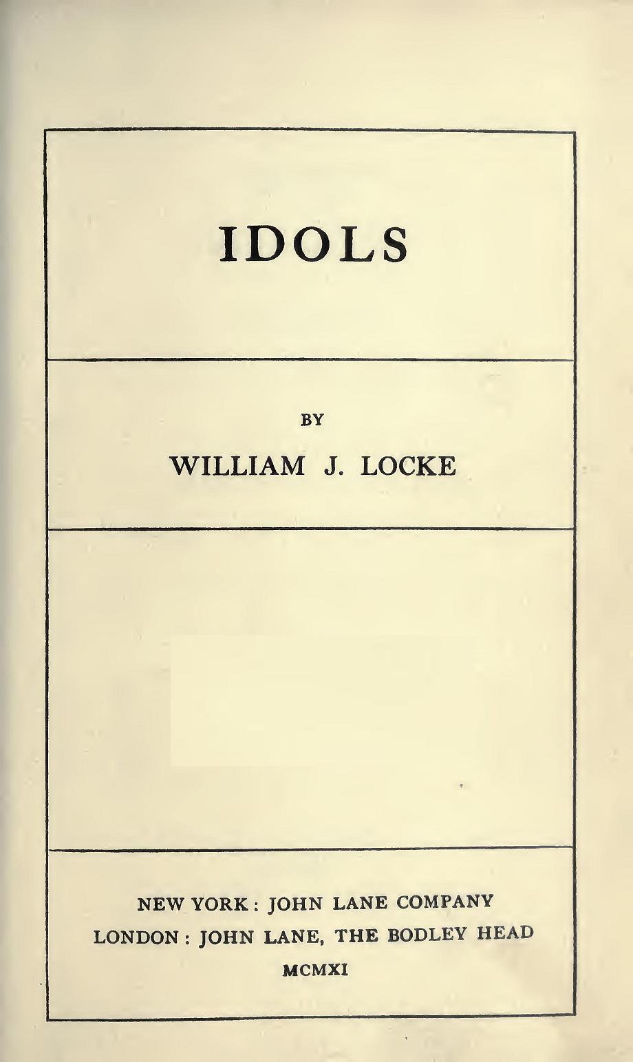 Idols — William John Locke cover