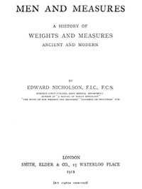 Men and Measures — Edward Nicholson cover