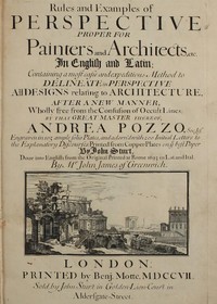 Rules and Examples of Perspective proper for Painters and Architects, etc.: In English and Latin: Containing a most easie and expeditious method to delineate in perspective all designs relating to architecture — Andrea Pozzo cover