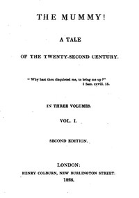 The Mummy! A Tale of the Twenty-Second Century — Mrs. (Jane) Loudon cover