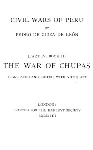The War of Chupas cover