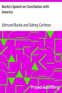 Burke's Speech on Conciliation with America cover