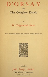 D'Orsay; or, The complete dandy cover