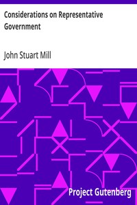 Considerations on Representative Government — John Stuart Mill cover