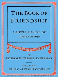 The Book of Friendship: A Little Manual of Comradeship — Anonymous cover