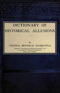 Dictionary of Historical Allusions — Thomas Benfield Harbottle cover