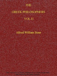 The Greek Philosophers, Vol. 2 (of 2) cover