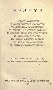 The Essays of Adam Smith cover