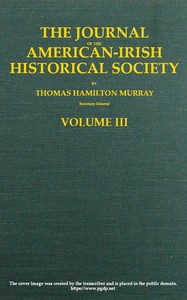 The journal of the American-Irish Historical Society, Vol. III, 1900 — Various cover