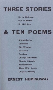 Three Stories & Ten Poems — Ernest Hemingway cover