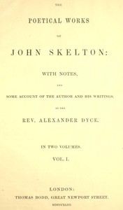 The Poetical Works of John Skelton, Volume 1 (of 2) — John Skelton cover