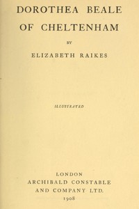 Dorothea Beale of Cheltenham — Elizabeth Raikes cover
