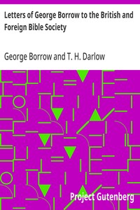 Letters of George Borrow to the British and Foreign Bible Society — George Borrow cover