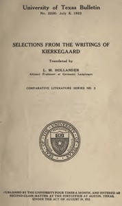 Selections from the Writings of Kierkegaard — Søren Kierkegaard cover