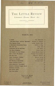The Little Review, March 1914 (Vol. 1, No. 1) — Various cover