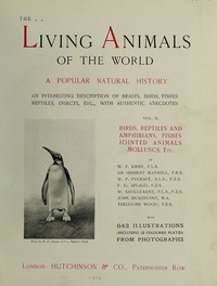 The Living Animals of the World, Volume 2 (of 2): A Popular Natural History — Anonymous cover