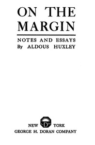 On the Margin: Notes and Essays — Aldous Huxley cover