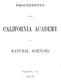 Proceedings of the California Academy of Sciences, Volume III, 1863-1867 — Various cover
