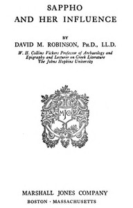 Sappho and her influence — David M. (David Moore) Robinson cover