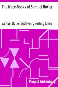 The Note-Books of Samuel Butler — Samuel Butler cover