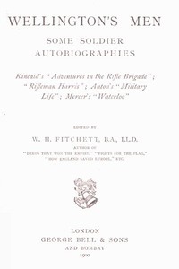 Wellington's Men: Some Soldier Autobiographies — Anonymous cover