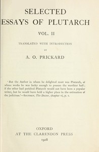 Selected Essays of Plutarch, Vol. II. — Plutarch cover