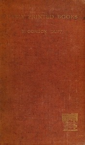 Early Printed Books — E. Gordon (Edward Gordon) Duff cover