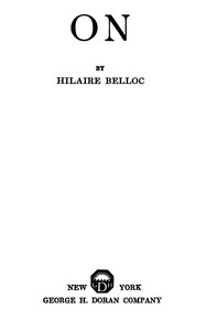 On — Hilaire Belloc cover
