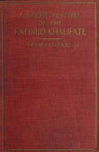 A Short History of the Fatimid Khalifate — De Lacy O'Leary cover