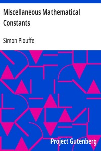 Miscellaneous Mathematical Constants — Anonymous cover