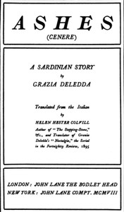 Ashes (Cenere): A Sardinian Story cover