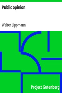 Public opinion — Walter Lippmann cover