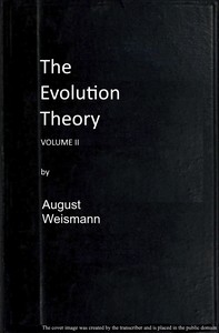 The Evolution Theory, Vol. 2 of 2 — August Weismann cover