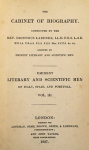 Eminent literary and scientific men of Italy, Spain, and Portugal. Vol. 3 (of 3) — Mary Wollstonecraft Shelley cover