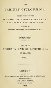 Lives of the most eminent literary and scientific men of France, Vol. 1 (of 2) — Mary Wollstonecraft Shelley cover