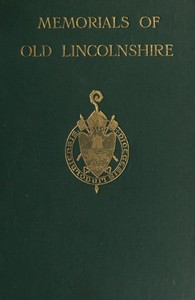 Memorials of Old Lincolnshire — Anonymous cover
