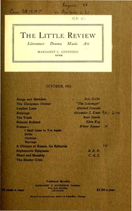 The Little Review, October 1915 (Vol. 2, No. 7) — Various cover